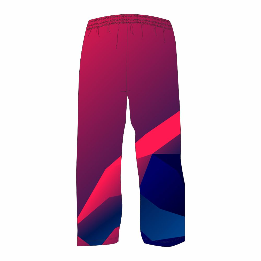 Custom Pink And Blue Floral Patterns Sublimation Pants 100% Polyester