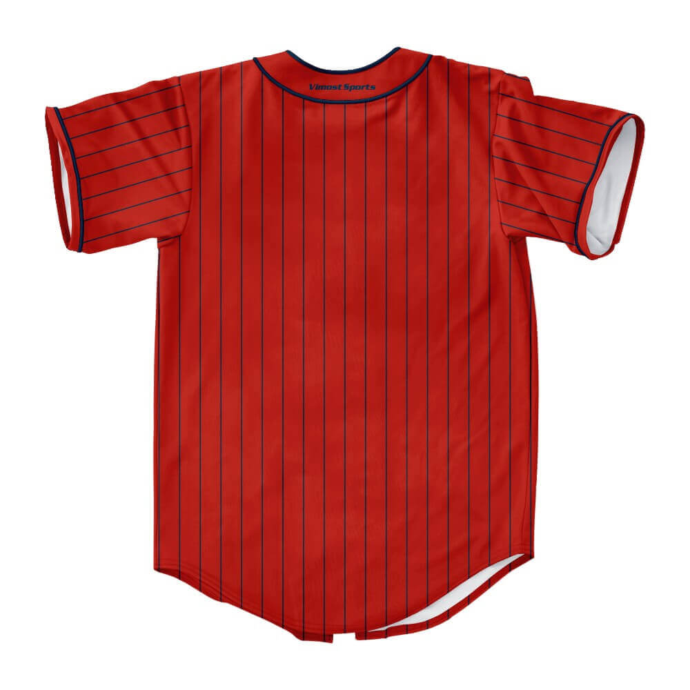  Sublimated Good Quality 100% Polyester Baseball Jerseys with Red Colors Customize for You