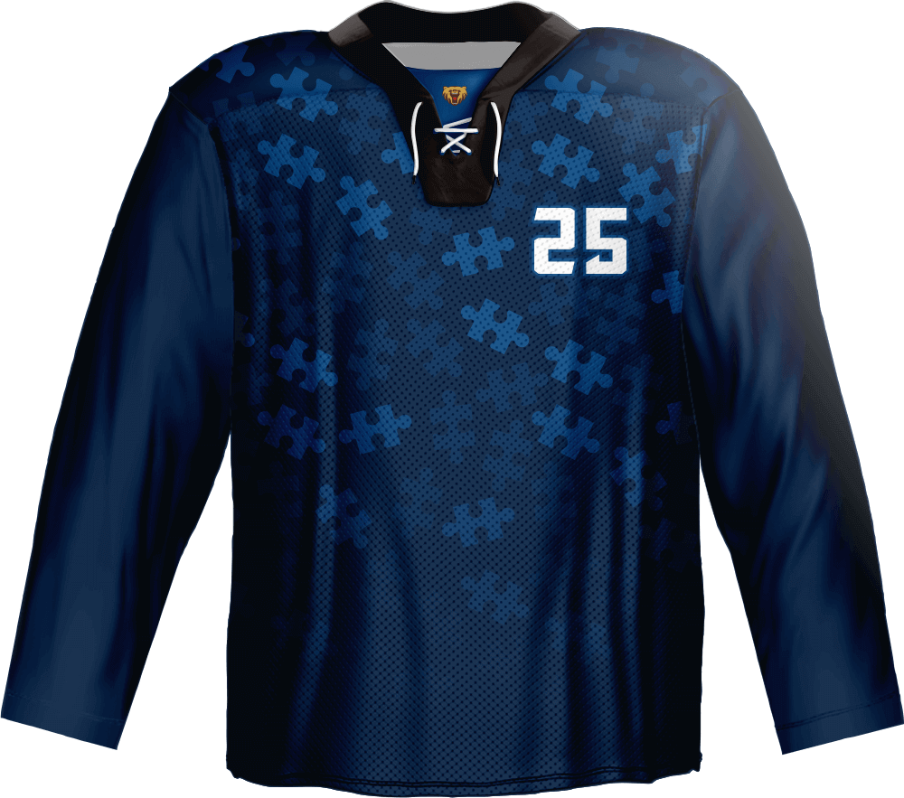 2022 Custom Sublimated Blue Ice Hockey Jerseys of 100% Polyester