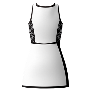  Custom Sublimated Good- Looking Netball Dress with Classic White And Black Colors