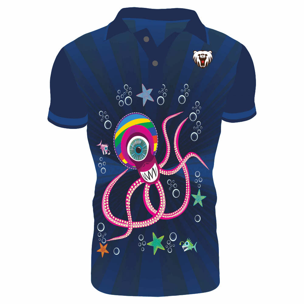 Navy Crew Polo Shirts by Full Sublimation Technology