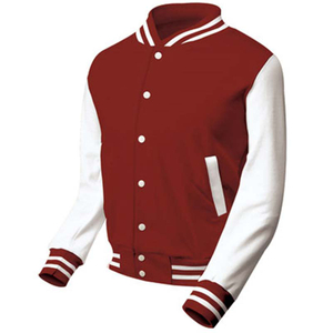 Classic Baseball Jackets Custom Red Color Unisex Fashion Style Baseball Wear 