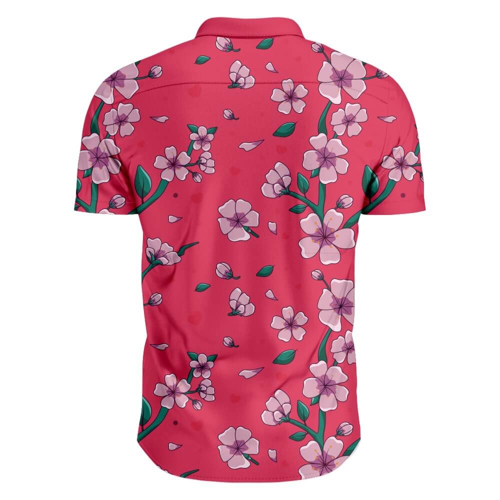 Folded Collars Short Sleeve Full Buttons Up Polo Shirts