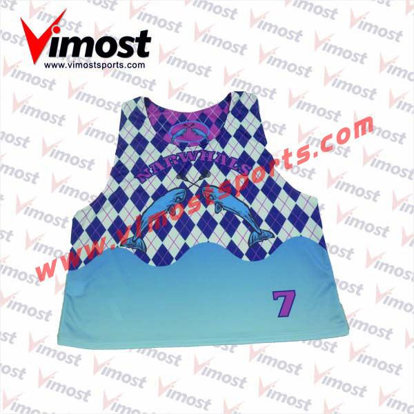 2023 Vimost Fashion Custom Sublimation Lacrosse Reversible Pinnies