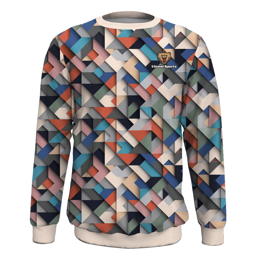  Custom Sublimated Round Neck Sweater with Newest Fashion Design
