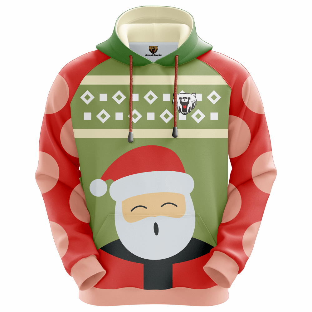New Fashion Good Quality Sublimated Hoodie with Santa Claus Patterns