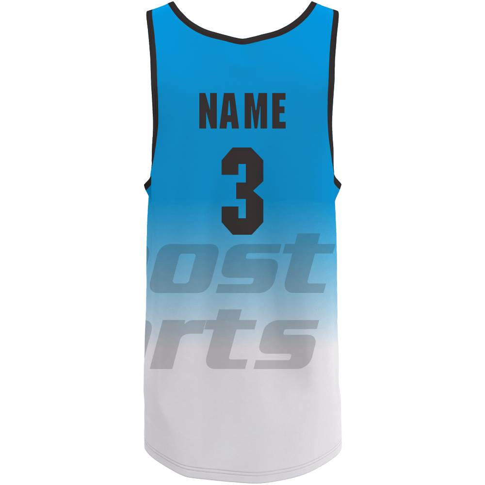 2022 Custom Sublimated Blue And White Basketball Jerseys From Best Supplier