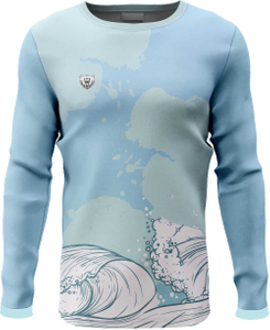 Custom OEM Blue Sublimation Print Quick Dry Performance Fishing Jersey UPG 50 Hooded Fishing Shirt