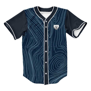 Full Printing Blue Baseball Jersey Factory Custom Design Full Buttons Down Baseball Jersey