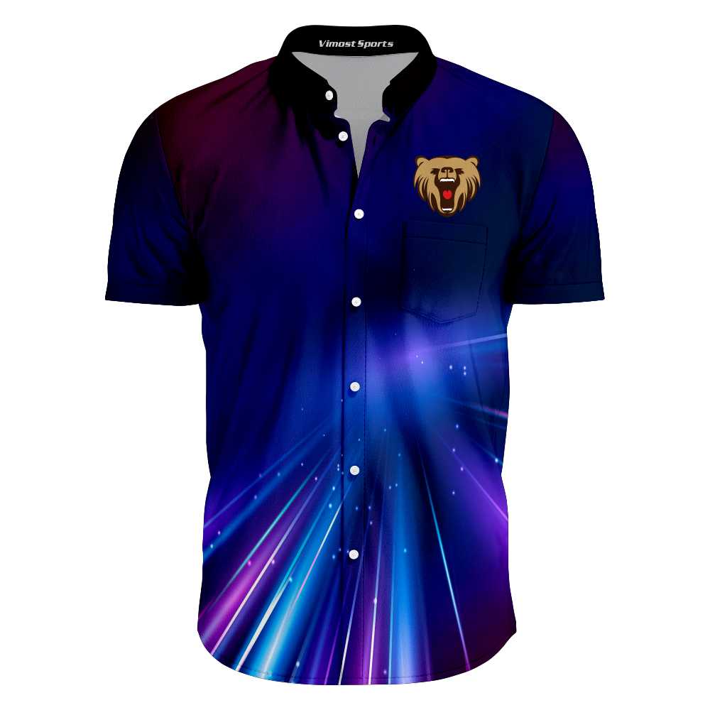  Custom Sublimated Full Buttons Racing Shirts with 100% Superior Polyester