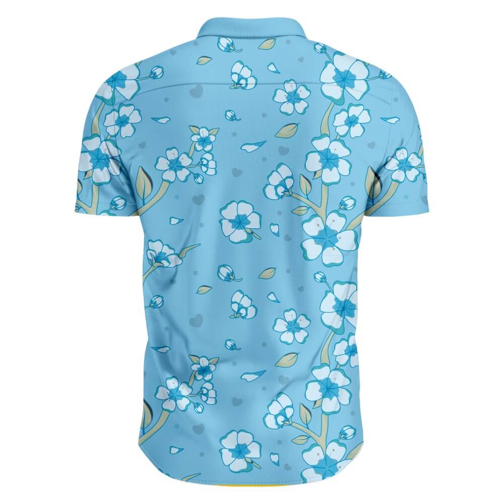 Folded Collars Short Sleeve Full Buttons Up Polo Shirts