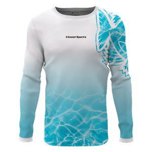 Round Neck Custom Sublimated Fishing Shirts for Wholesale