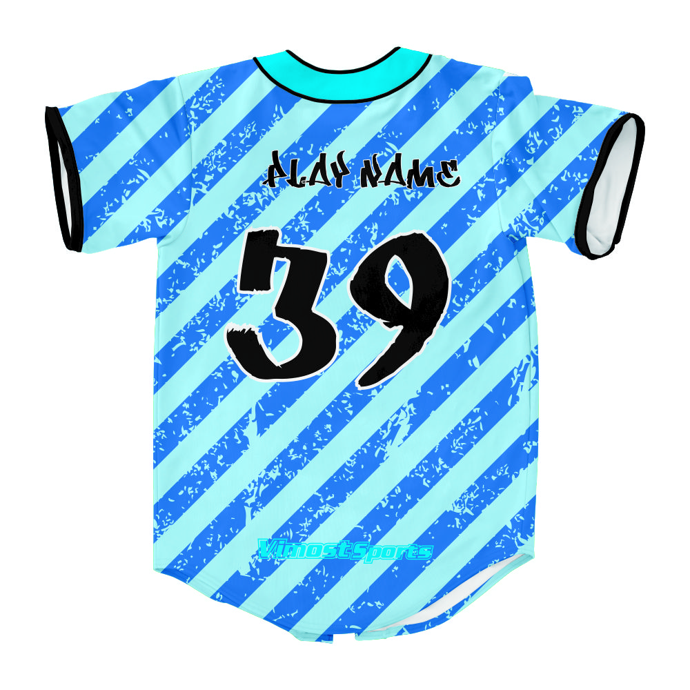 High Quality Blue Baseball Team Jersey Custom Design Custom Team Name And Number
