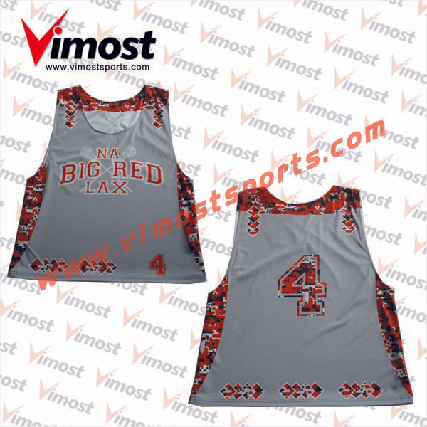 2023 Vimost Fashion Custom Sublimation Lacrosse Reversible Pinnies