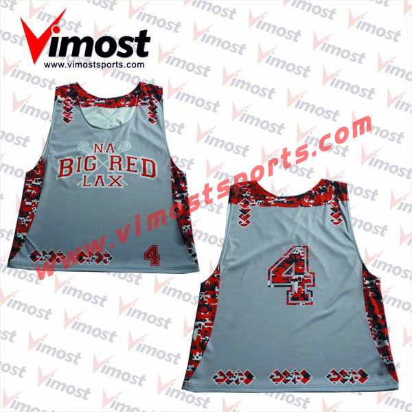 2023 Vimost Fashion Custom Sublimation Lacrosse Reversible Pinnies