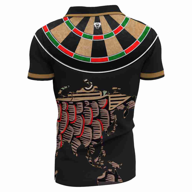 2022 Sublimated Custom 100% Polyester Short Sleeves Dart Shirt of Dartboard Patterns