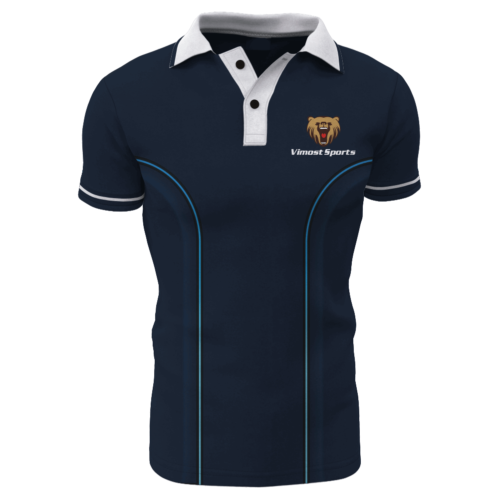 2022 Sublimated 100%polyester Polo Shirts with White Neck