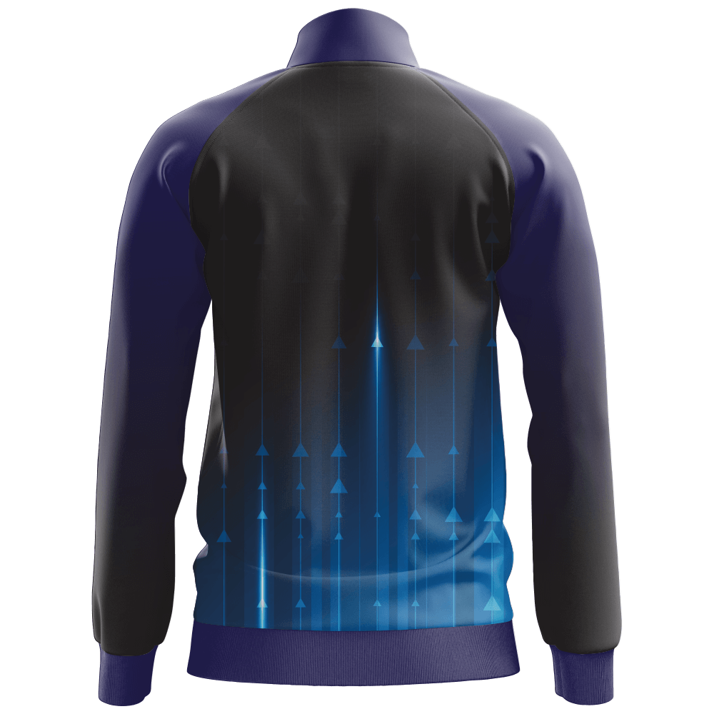 Custom Zip Up Jacket of Black And Blue Colors with Cheap Price