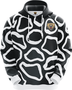 Cool Black Hoodie With White Pattern Custom Sublimation Hoodies