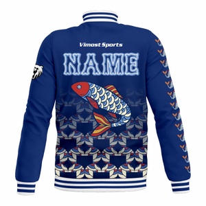 Sublimation Royal Blue Baseball Jacket Custom Design Men's Baseball Uniforms 