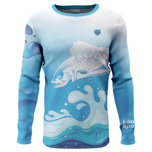 Fish Sublimation Print Uv Protection Breathable Quick Dry Customized Fishing Shirt