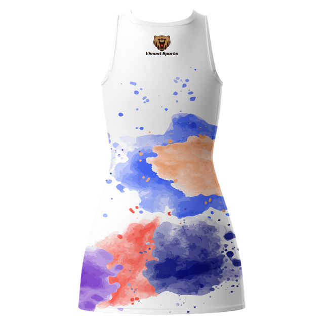 Custom Sublimation Girl's Netball A-line Dress With Colorful Designs