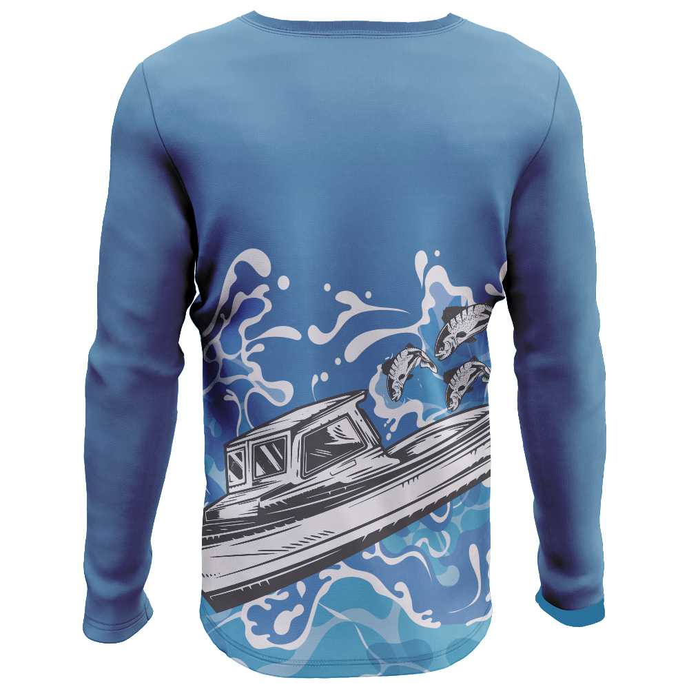 Good Quality Full Sublimated Fishing Shirts with Round Neck