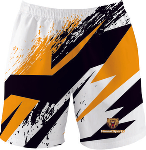  Sublimated Yellow White Basketball Shorts in size 2XL /custom Basketball Wear in size 2XL