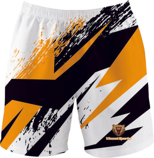  Sublimated Yellow White Basketball Shorts in size XL /custom Basketball Wear in size 2XL
