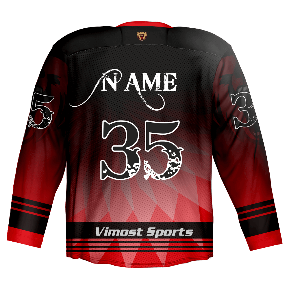 Red And Black Ice Hockey Jerseys with Full Customization And Sublimation