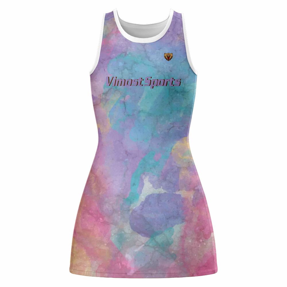Flame Design Netball Dress Custom Design Girls Fit Netball Wear Full Sublimation Lycra Dress