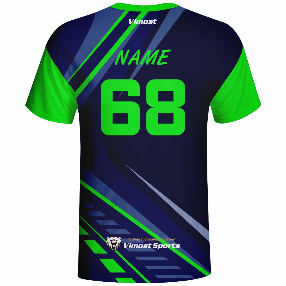 Latest Design Game Wear Polyester Printing V-neck Gaming Shirts Custom Name And Tag