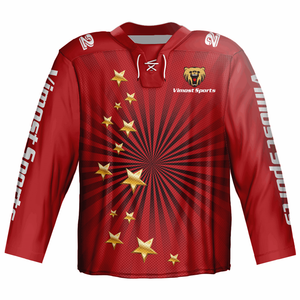 2022 Fully Sublimation Custom Ice Hockey Jerseys Made by 100% Superior Polyester Material