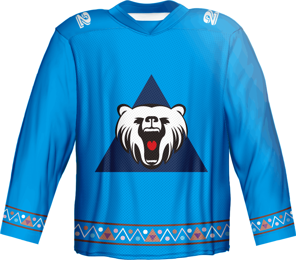100% Polyester Fully Sublimation Custom Ice Hockey Jerseys of Blue Color
