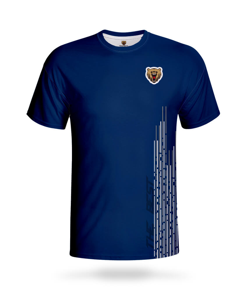 2022 Custom Sublimated Short Sleeves T-shirt with Dark Blue Colors