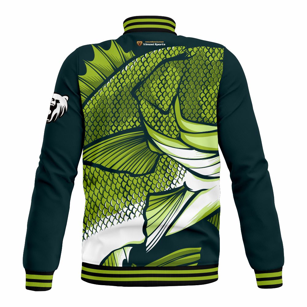 Custom Green Leaves Baseball Jacket Plus Size Men's Jacket