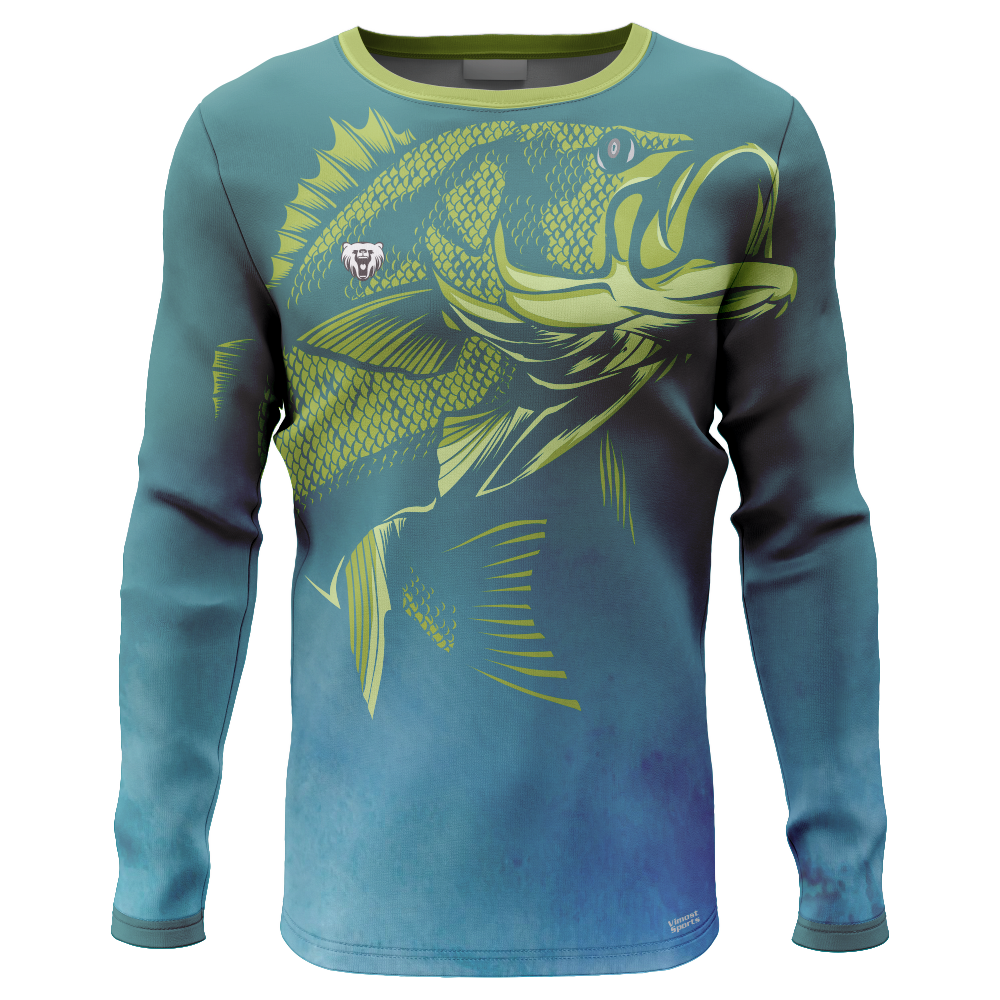 Custom Your Design Sublimation Fishing Jersey Uv Protection Tshirts Men Quick Dry UPF 50+ Long Sleeve Fishing Shirts