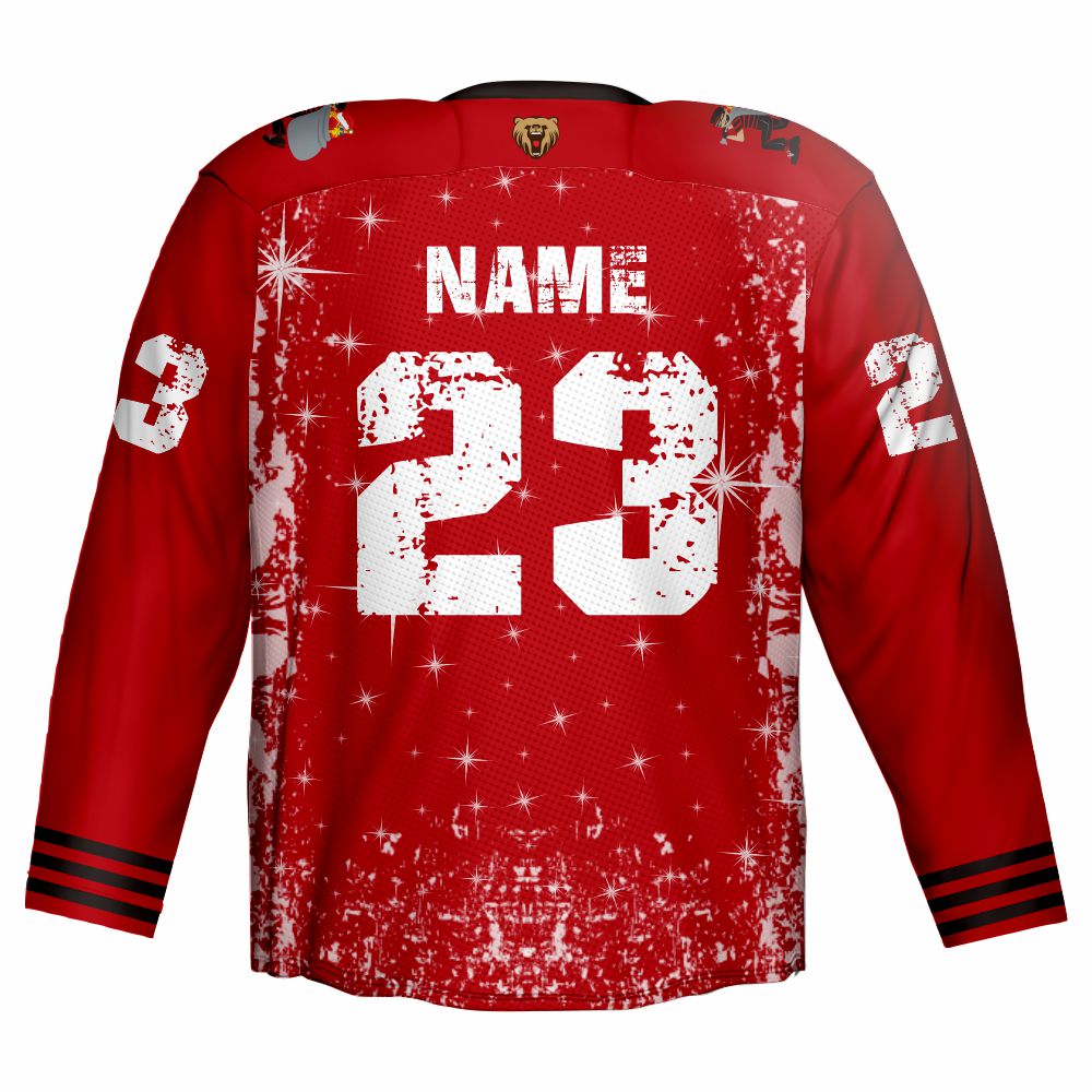 Low MOQ Cheap Sublimation Santa Christmas Ice Hockey Wear Custom Hockey Jerseys