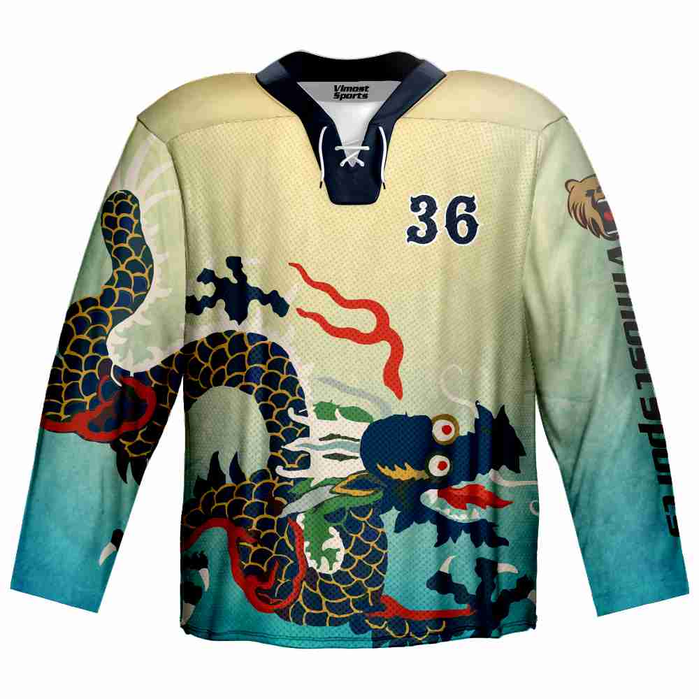Custom Professional Goalie Cut Sublimated Ice Hockey Wear Practice Laced Collar Black Ice Hockey Jerseys Made in China