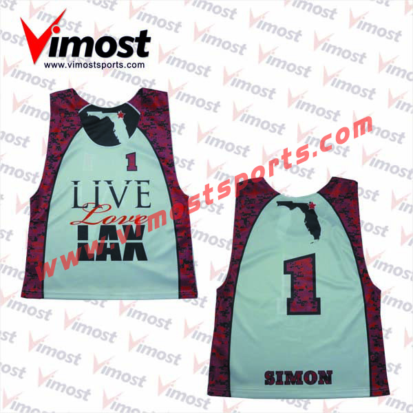 2023 Vimost Fashion Custom Sublimation Lacrosse Reversible Pinnies
