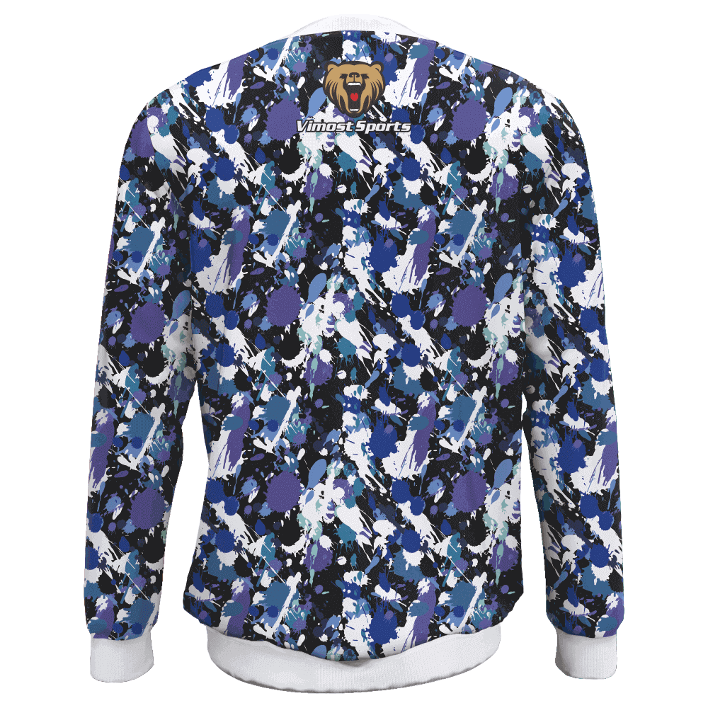  Newest Fashion Custom Sublimated Sweater with White Ribbed Hem And Cuff