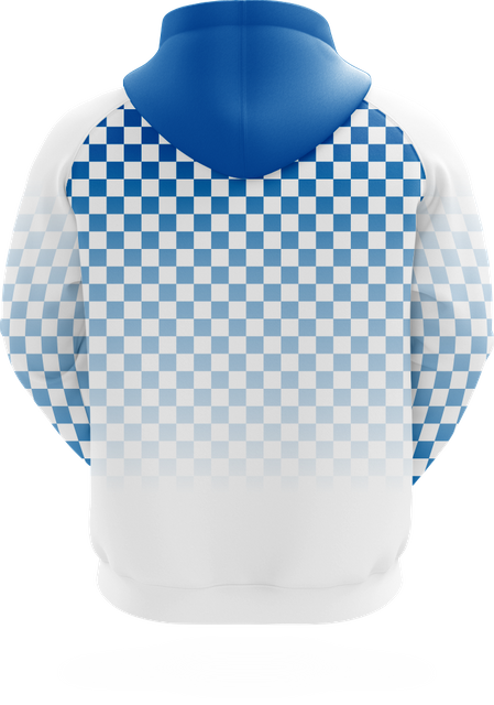 2025 Custom Sublimation Cool Blue And White Hoodies 
