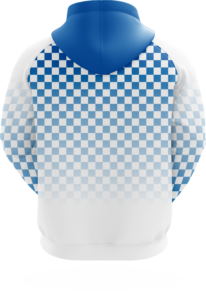 2025 Custom Sublimation Cool Blue And White Hoodies 