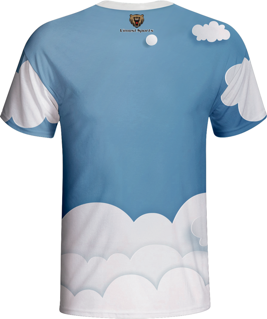 Wholesale Fashionable Custom T-shirt with White And Blue Color
