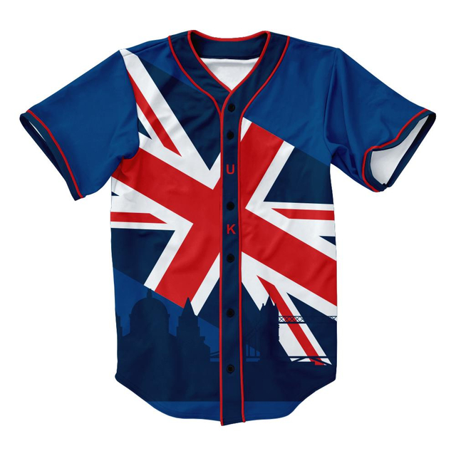 Customer Amercian Flag Baseball Jersey Sublimation Design Navy Blue Baseball Jersey 