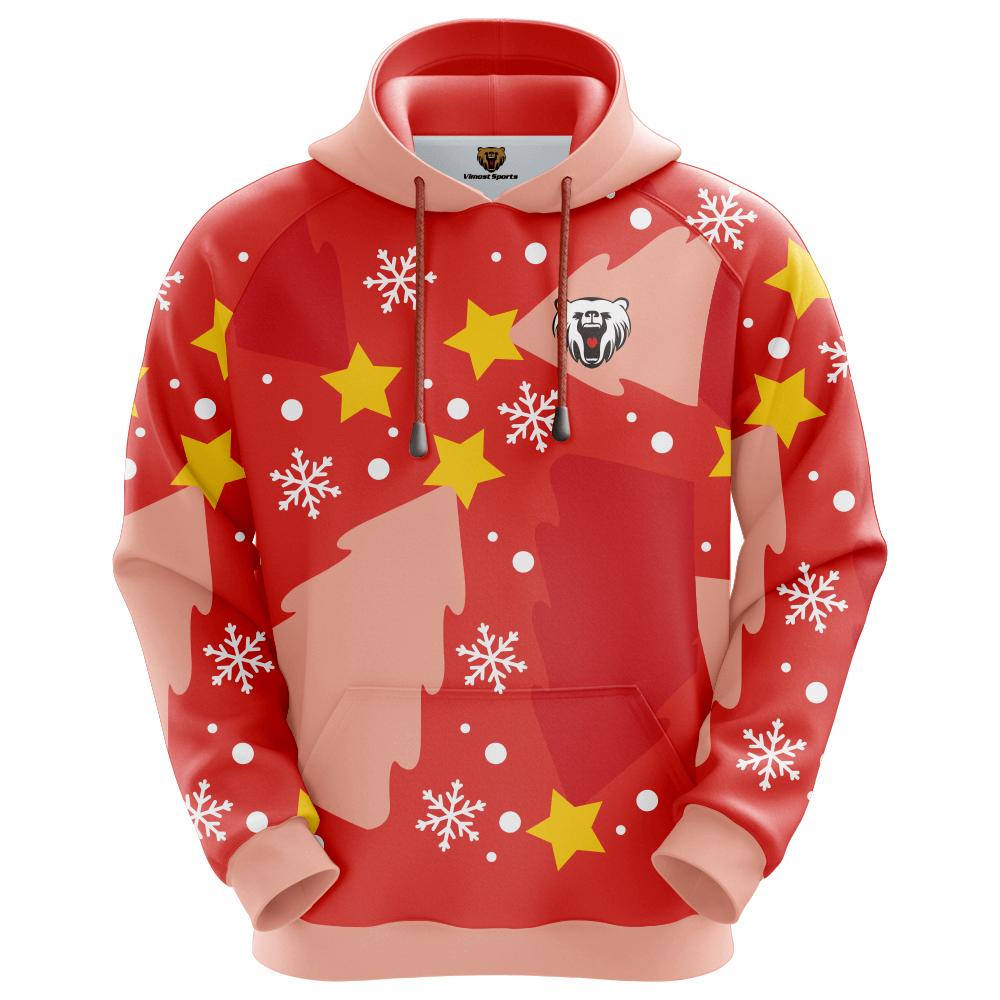 New Fashion Good Quality Sublimated Red Hoodie for Wholesale