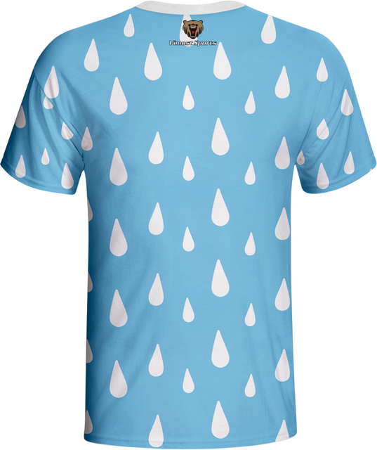 2023 Custom Blue T-shirt Dyed with Water Drop Patterns