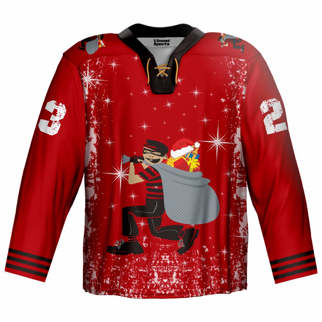 Custom 2023 Christmas Full Sublimation Ice Hockey Jerseys