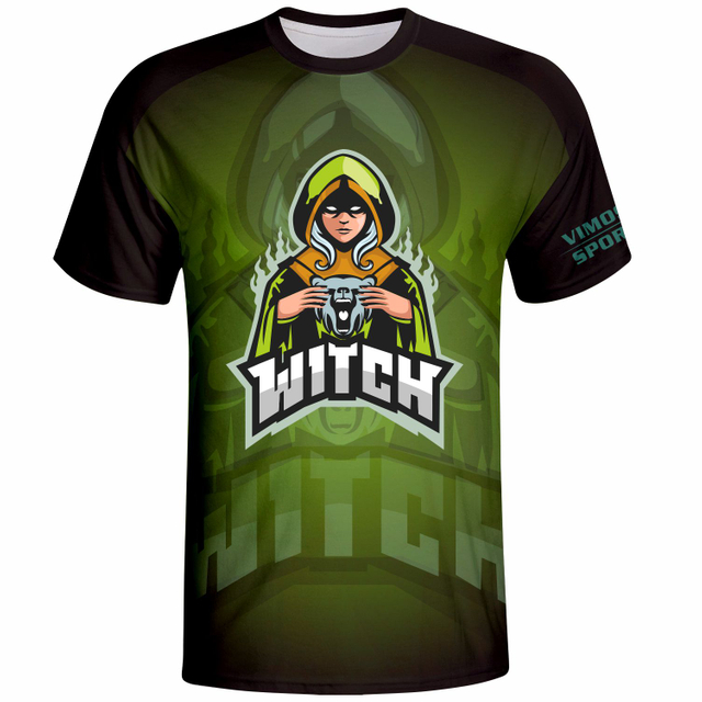 Custom Design Game Wear Polyester Printing V-neck Gaming Shirts 