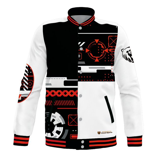 Zip Up Letterman Baseball Jacket Custom Design Men's Baseball Uniforms 